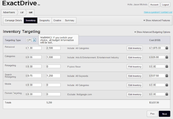 ExactDrive Cost Per Click Advertising